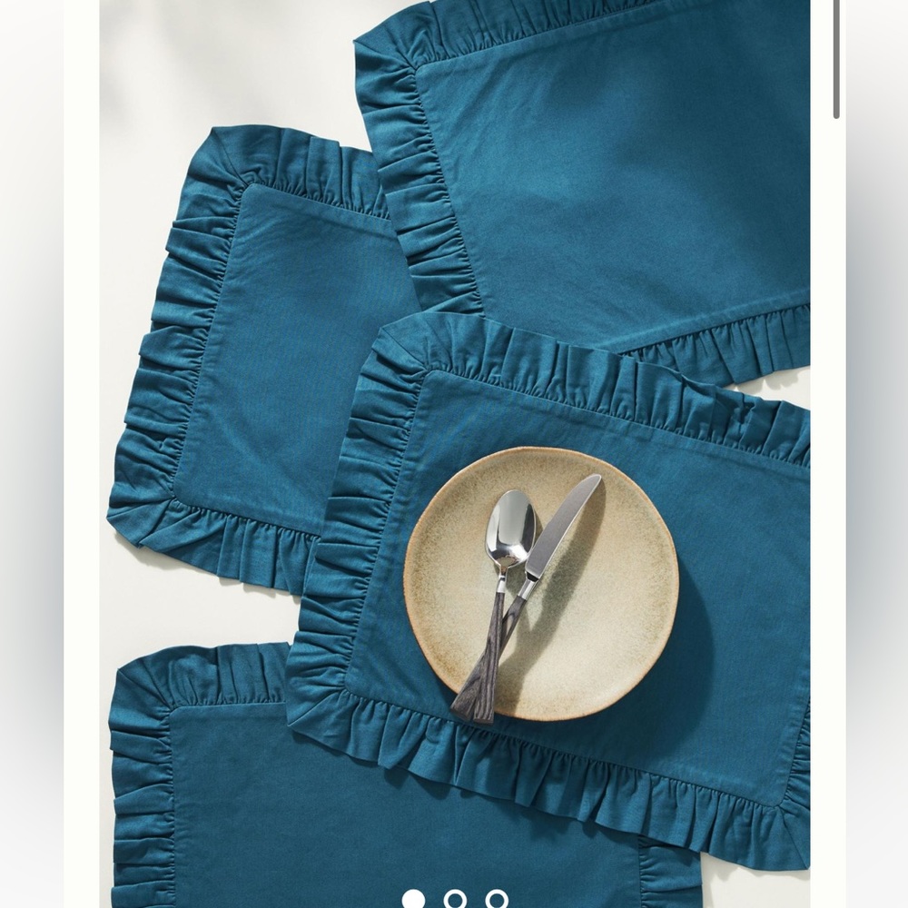Anthropologie Armenta Placemats, Set of 4 Ruffled - Picture 1 of 7